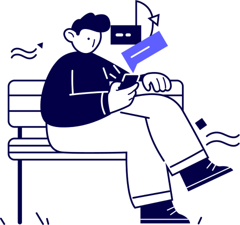 Hombre revisando el teléfono