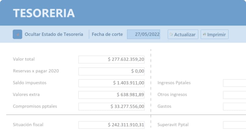 Estado de tesorería